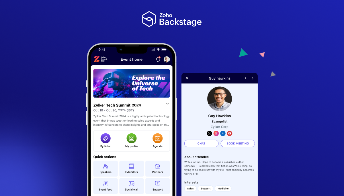 screenshot of Zoho Backstage